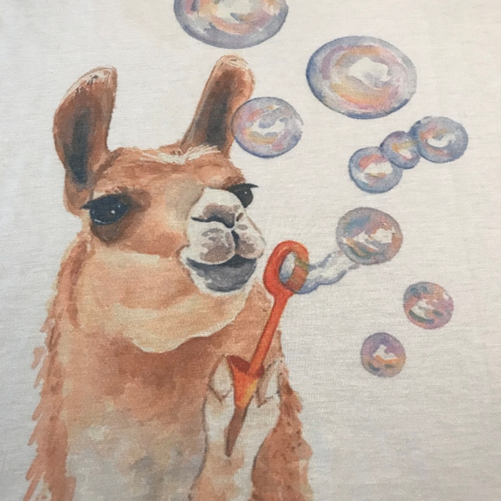 Llama Blowing Bubbles Tee Shirt